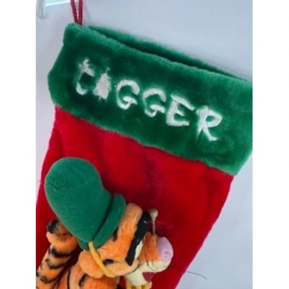 Vintage Disney Tigger Christmas‎ Stocking Santa's Best Drum Plush Holiday Decor